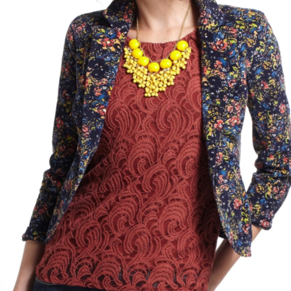 Anthropologie Cartonnier Dusk Garden Cord Blazer 6